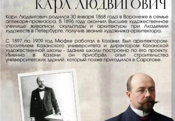 Наша история Он приехал в Саратов строить университет и остался здесь навсегда. В 1920 году был избран профессором гражданской архитектуры и архитектурных форм, читал лекции и рук…