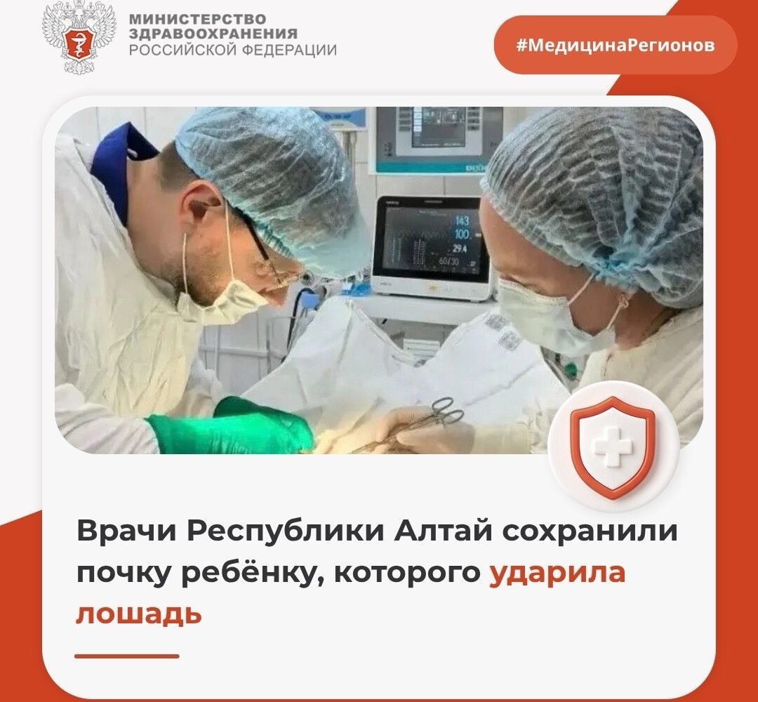 Врачи Республики Алтай сохранили почку ребенку, которого ударила лошадь В Республиканскую клиническую больницу поступил 7-летний мальчик после удара лошади. ➡️ По результатам обсл…